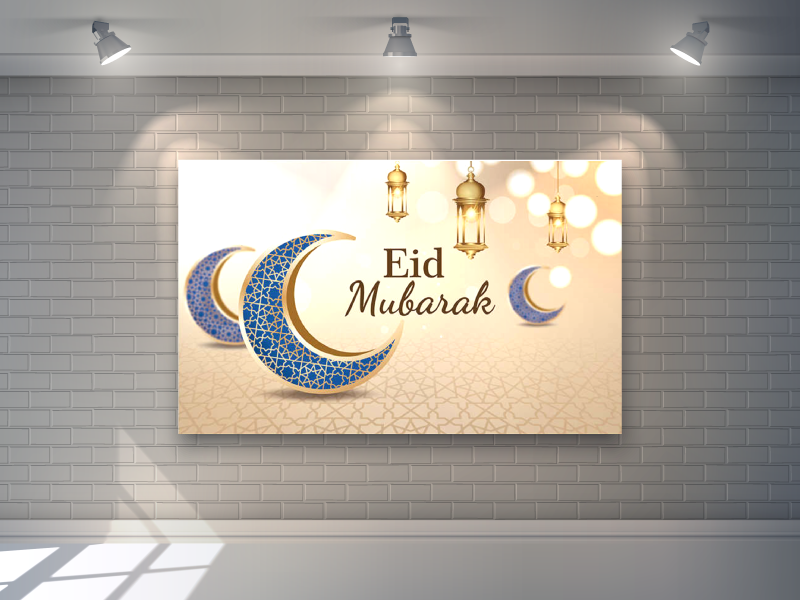 Eid Mubarak Decorations – Muslim Background Banner & Photo Booth Backdrop