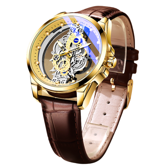 Luxury Men's Skeleton Design Quartz Wrist Watch