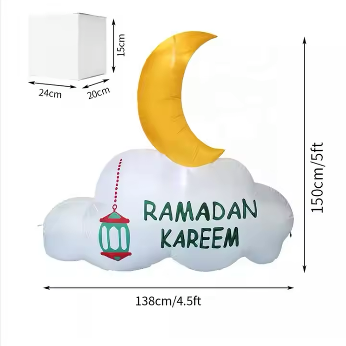 بالون زينة بنجوم مضيئة للمنزل أو الحوش (عيد مبارك/ رمضان كريم)