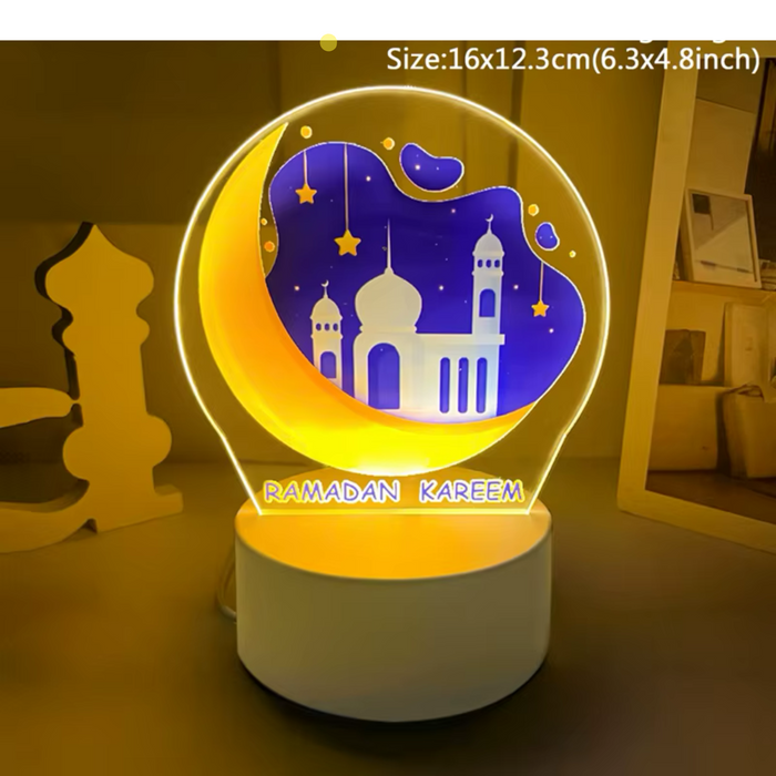 Ramadan Kareem Lamp for Ramadan Decorations - 3D Acrylic LED Night Light