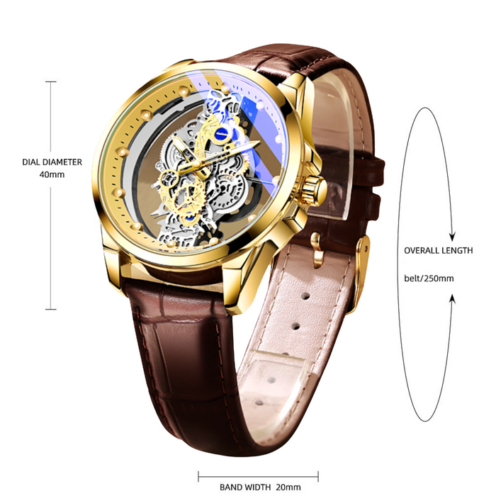 Luxury Men's Skeleton Design Quartz Wrist Watch