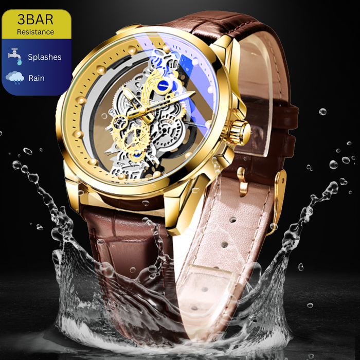 Luxury Men's Skeleton Design Quartz Wrist Watch