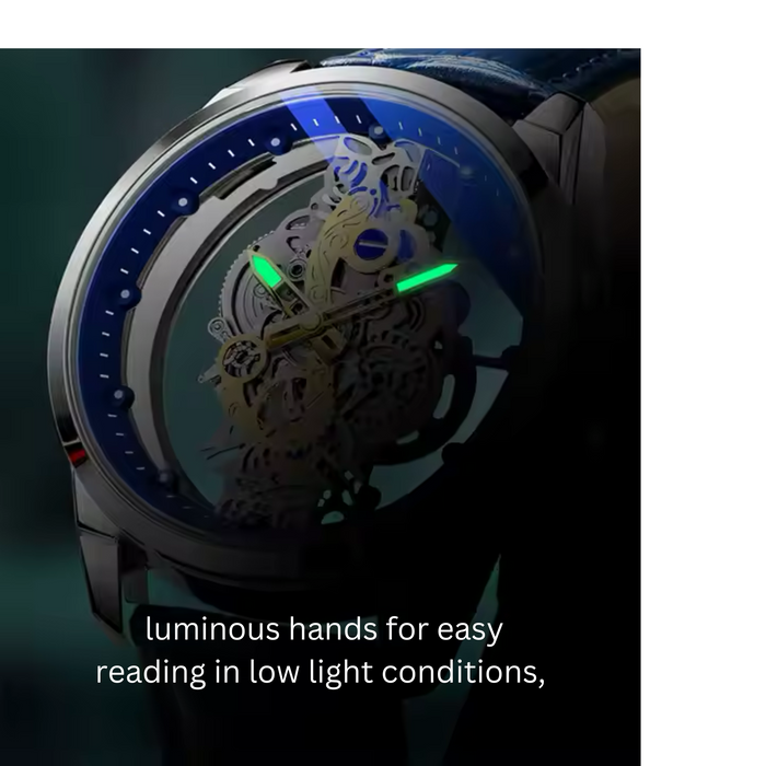 Luxury Men's Skeleton Design Quartz Wrist Watch